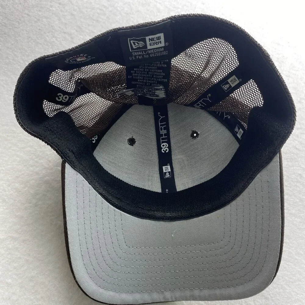 San Diego Padres Hat New Era 39Thirty Brown Baseball Cap Hat Size Small Medium